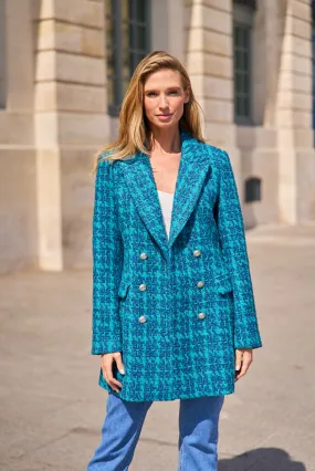 MITTELLANGE TWEED-JACKE