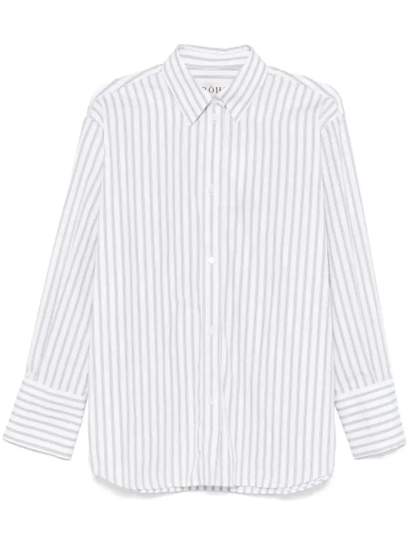   Róhe  Striped Shirt White  Hemden 