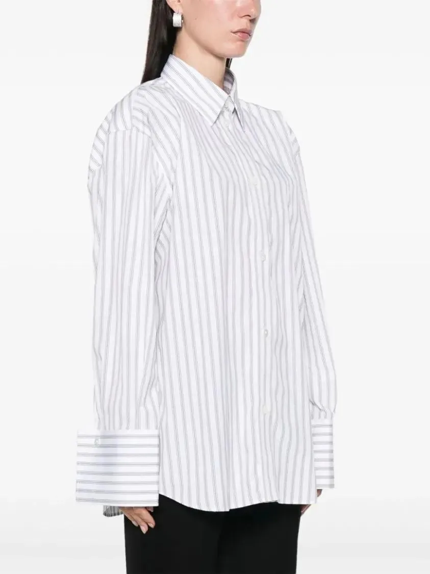   Róhe  Striped Shirt White  Hemden 