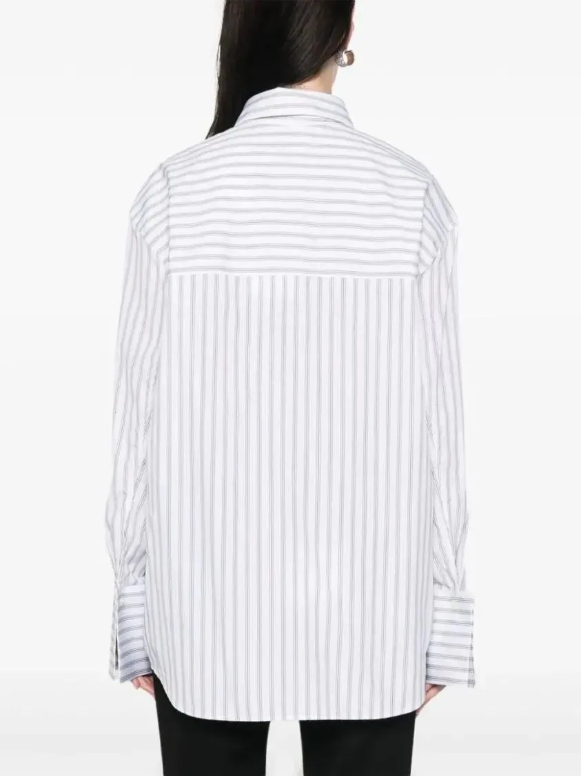   Róhe  Striped Shirt White  Hemden 