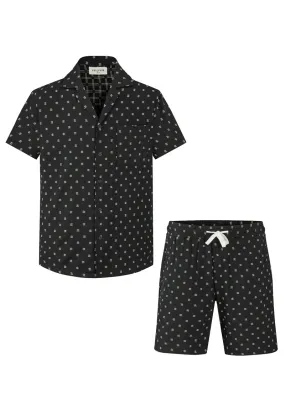 Set aus Shorts und Hemd mit Stickerei
